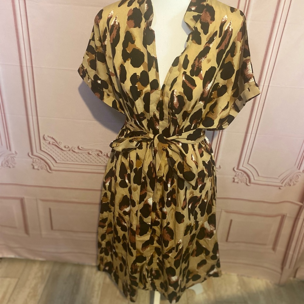 Casual lightweight pullover dress with belt.  Fits for a Large.  Never Worn